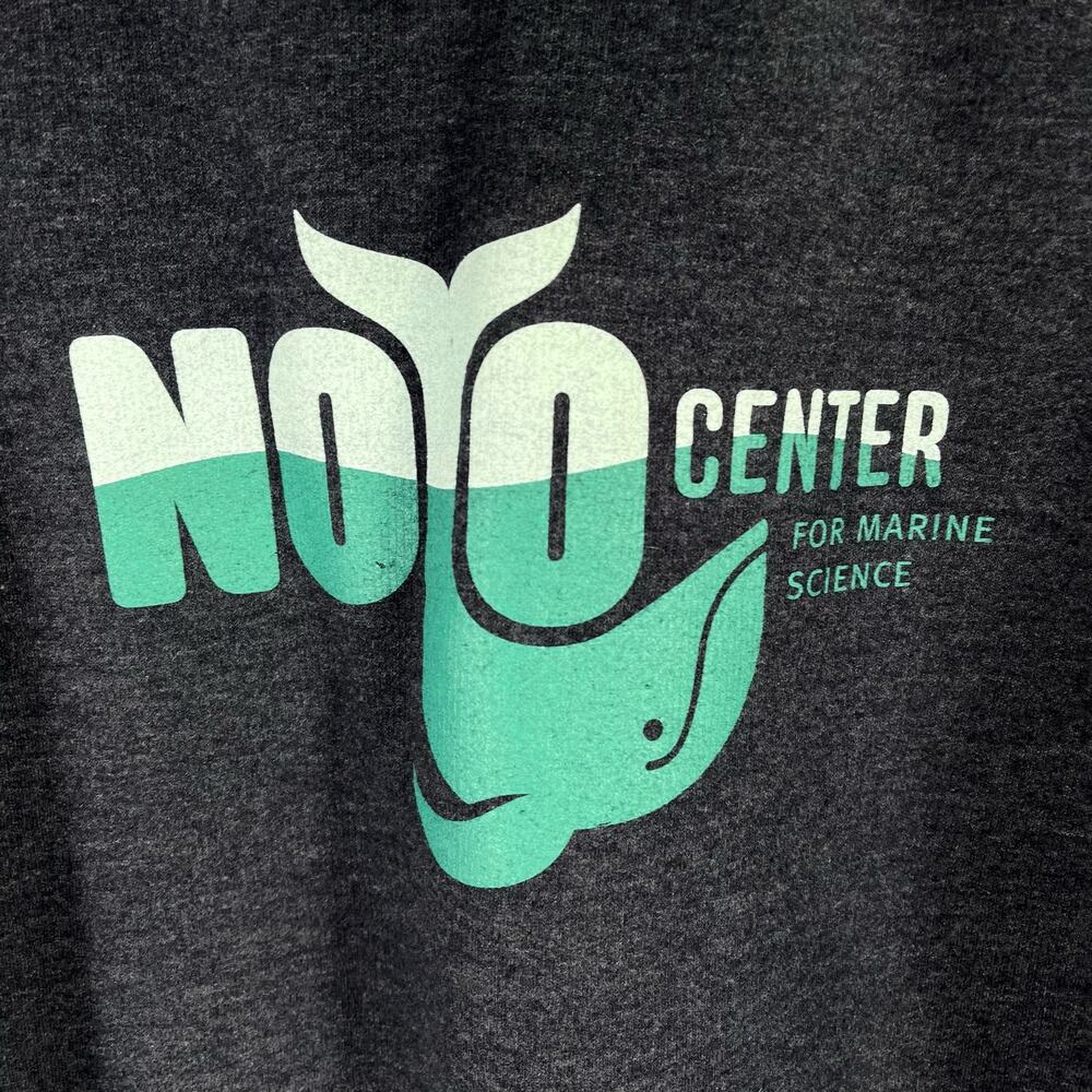 Nojo Center For Marine Science Whale Print Hoodie Jacket Mens Size Large Blue - Picture 2 of 4